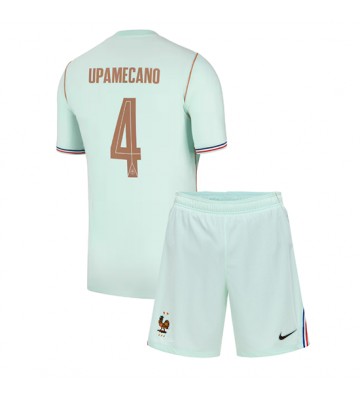 Frankrike Dayot Upamecano #4 Bortaställ Barn VM 2026 Kortärmad (+ Korta byxor)